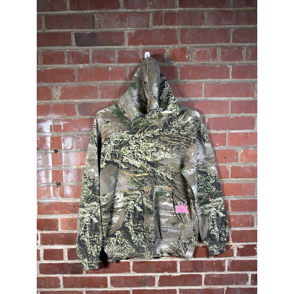 Realtree Girls Pink & Camouflage Y2k Thin Hoodie Pullover Adult Size Small